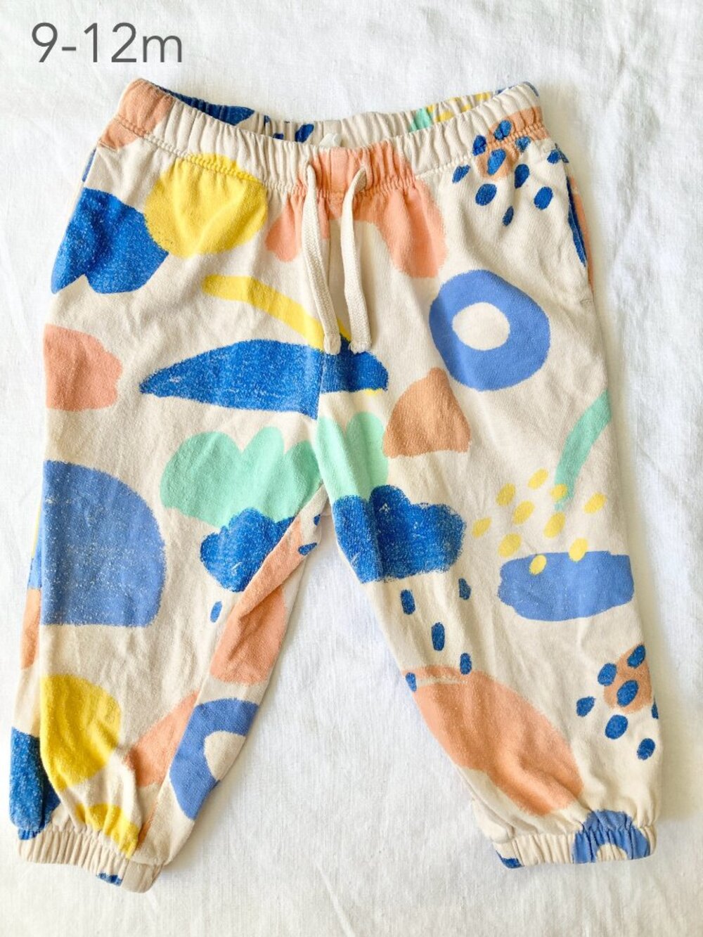 (🎨$3 PLAY) H&M 9-12 Months Baby Abstract Colourful Sweatpants Spring Artistic
